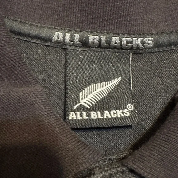 Adidas ALL BLACKS Polo Shirt Men's L New Zealand Rugby Black Embroidered logos